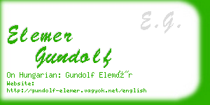 elemer gundolf business card